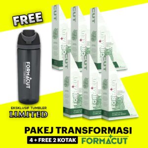 PAKEJ TRANSFORMASI ( 4 KOTAK FORMACUT + FREE 2 KOTAK + 1 TUMBLER )